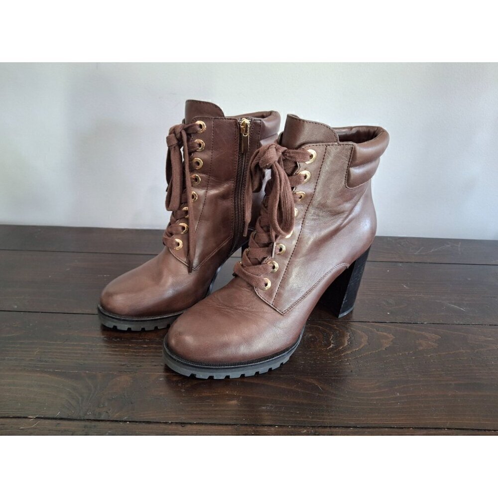 Paige Nicole High Heel Brown Leather Boots/Nwob, Sz. 8